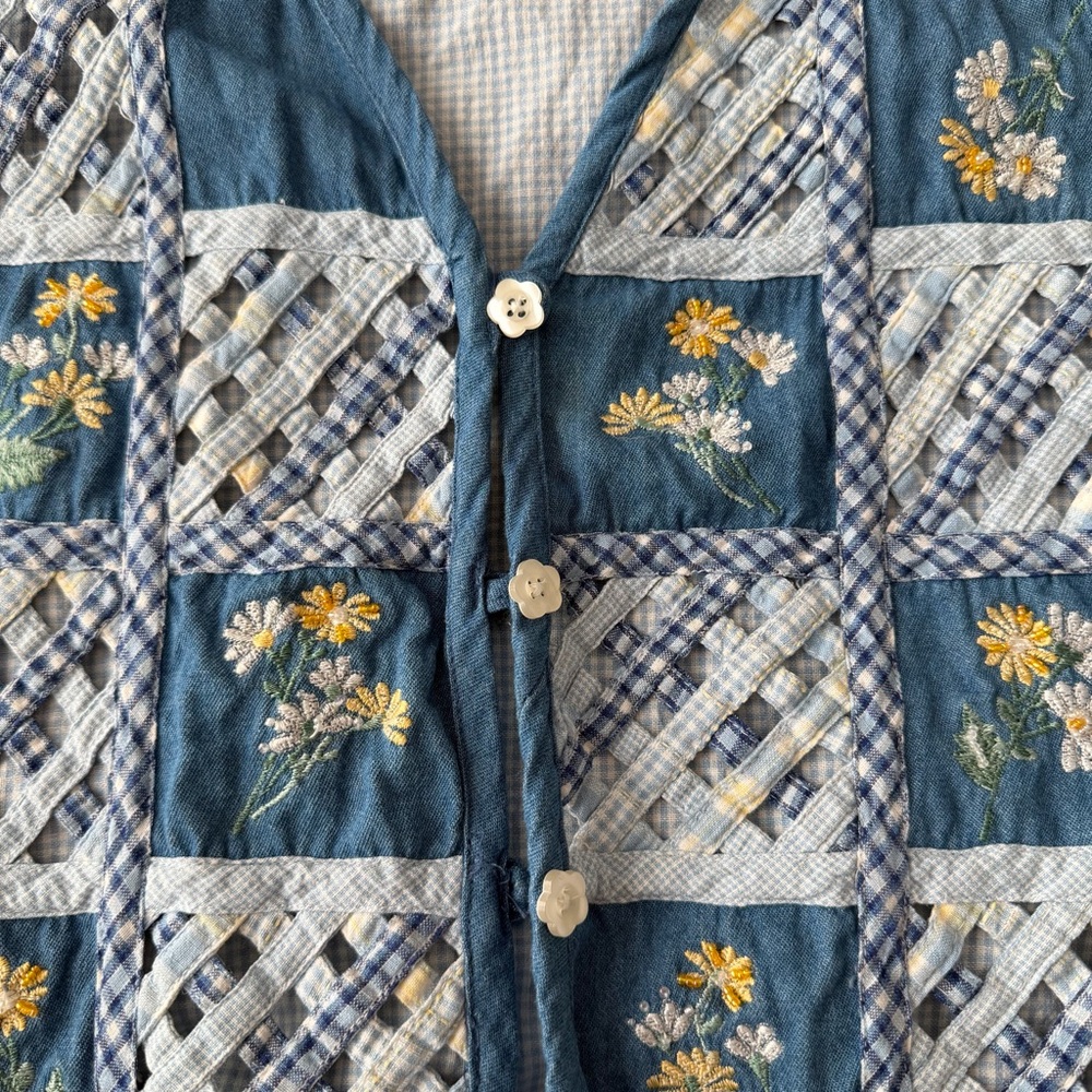 Vintage Summit Hill Patchwork Quilted Floral Vest… - image 3